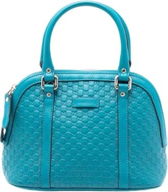 Gucci Pre-owned Handbags, female, Blue, Size: ONE SIZE Pre-owned The Dome Satchel