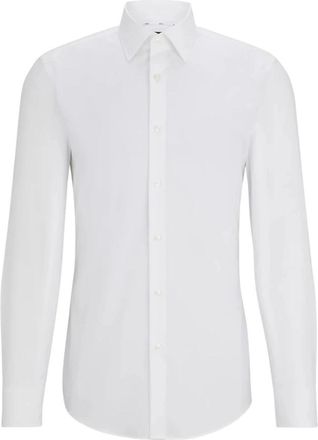 HUGO BOSS Slim Fit Katoenen Overhemd - Heren - Zakelijke Overhemden - Wit - 5XL - Katoen - Overhemden
