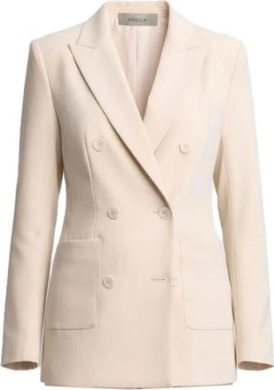 Kocca Soft Elegance Gestructureerd Jasje - Dames - Blazers - Wit - S - Leer - Jassen