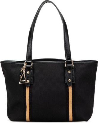 Gucci Pre-owned Tote Bags, female, Black, Size: ONE SIZE Pre-owned GG Canvas Jolicoeur Tote