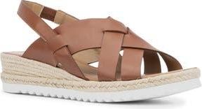 Aquatalia Amaya Water Repellent Slingback Espadrille Wedge Sandal in Mid Brown at Nordstrom Rack, Size 10