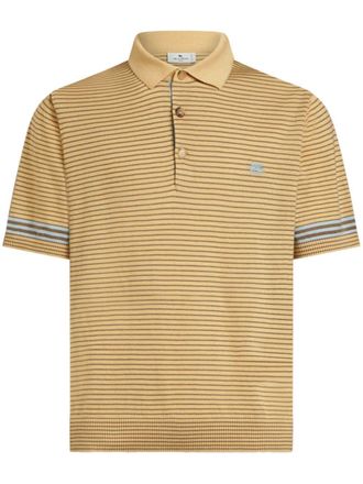 Etro striped knitted polo shirt - Yellow