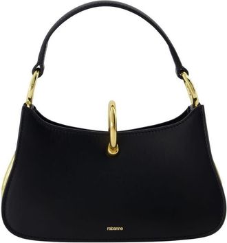 Paco Rabanne Leather Calfskin Shoulder Bag Black