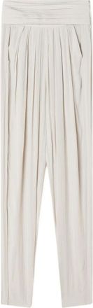 Lanvin Gedrapeerde Charmeuse Broek - Dames - Broeken - Wit - XS - Leer - Broeken