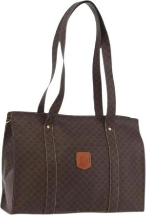 Celine Pre-owned Tote Bags, female, Brown, Size: ONE SIZE Pre-owned Macadam Canvas Tote Bag