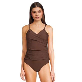Sunsets Simone Tankini Womens Brown Crossback Stretch Swimwear DDR2721