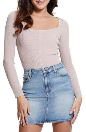 Guess Blandine Corset Detail Sweater in Beige at Nordstrom, Size Medium