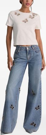 Alice & Olivia Butterfly Cutout Jeans - Blue