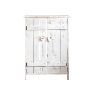 Mobili Rebecca Mobili Rebecca - Rebecca Mobili Comoda Mueble 2 Puerta Madera Blanco Shabby 70x51x30