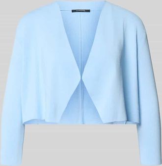 Comma Strickjacke in offener Passform mit 3/4-Arm in Blau, Gr&ouml;&szlig;e L