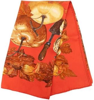Herm&egrave;s Pre-owned Citrouilles et Coloquintes Sjaal - Dames - Vintage Accessoires - Oranje - ONE Size - Vintage