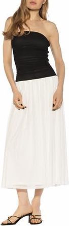 Alexia Admor Seraphina Strapless Midi Dress in Black/White at Nordstrom Rack, Size X-Small