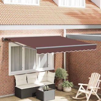 vidaXL Toldo Retr&aacute;ctil Manual Marr&oacute;n 300x250 Cm Tela Vidaxl