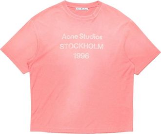 Acne Studios Exford 1996 T-shirt met korte mouwen - Heren - T-shirts - Roze - M - Katoen - Tops