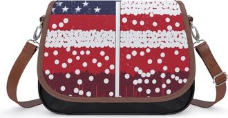 Generic Golf U.S. Flag Small Womens Crossbody Bags Shoulder Handbag with Adjustable Strap for Travel