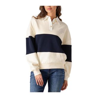 Tommy Hilfiger Gold BTN Rugby Fleece Swtsrt - Dames - Sweatshirts - Veelkleurig - L - Katoen - Hoodies & sweatvesten