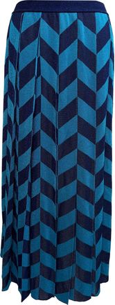 Gucci Gucci geplooide midi-rok met print in blauwe viscose