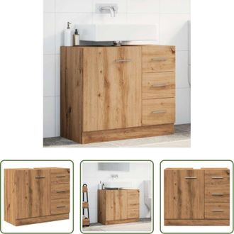 vidaXL vidaXL Armadio da bagno - Mobile Lavabo Rovere Artigianale 63x30x54 cm in Truciolato