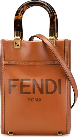 Fendi Pre-owned Womens Roma Leather Tote Bag - Brown - One Size