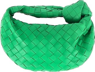 Bottega Veneta Pre-owned Womens Mini Jodie Intrecciato Hand Bag in Green Lamb Leather - One Size