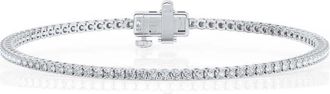 Grown Brilliance 2 Cttw Round Lab Grown Diamond Tennis Bracelet in 10K White Gold, G Color SI Clarity