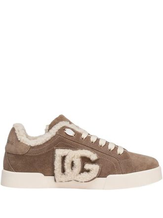 Dolce & Gabbana Suede Sneakers With Shearling Lining Shoes