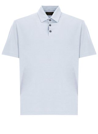 Zanone Light Blue Three Buttons Cotton Polo Shirt