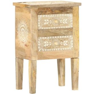 vidaXL vidaXL Comodino Dipinto a Mano 40x30x60 cm in Legno Massello di Mango