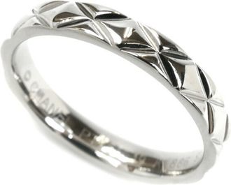 Chanel Matelasse Platinum 950 Band Ring (Pre-Owned)