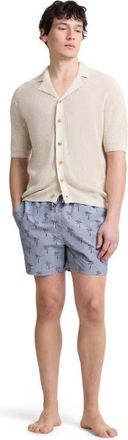 Onia Silk Linen Camp Shirt in Melange Taupe at Nordstrom, Size X-Large