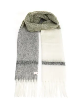 Marni Striped Alpaca Scarf Scarves And Foulards Grey-Donna