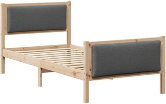 vidaXL Bed Frame with Headboard Dark Grey 90 x 200 cm Fabric vidaXL