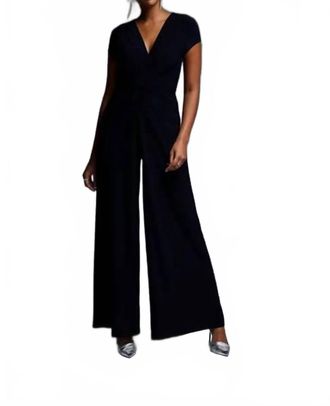 Joseph Ribkoff Twist-Front Plunge Jumpsuit In Black
