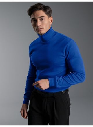 Trigema Rollkragenshirt TRIGEMA TRIGEMA Langarm Ski- und Sport-Rollkragenpullover, Herren, Gr. XXL, blau (royal), Feinripp, 100% Baumwolle (Bio-Baumwolle kbA)