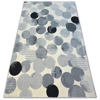 RugsX Tappeto Scandi 18461/752 - Cerchi Cerchietti Crema Grigio Nero Multicolour 160x230 Cm