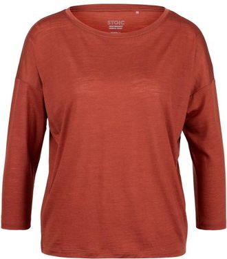 Stoic MerinoChill MMXX. G&ouml;teborg 3/4 Crew Merinoshirt f&uuml;r Damen | rot