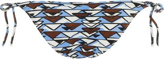 Prada Womens Bagno Bikini Bottom Blue Nylon Elastane Swimwear