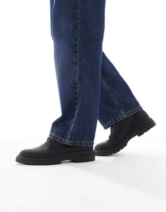 schuh Devin - Stivali stringati neri con suola spessa-Nero