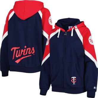 Starter Womens Starter Navy/Red Minnesota Twins Hail Mary Full-Zip Hoodie at Nordstrom, Size X-Small