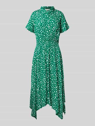 Apricot Hemdblusenkleid aus Viskose in asymmetrischem Look in Dunkelgruen, Gr&ouml;&szlig;e XXL