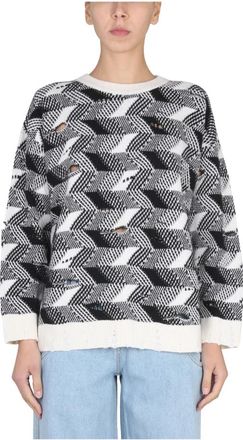 Missoni Jacquard Knit - Dames - Ronde hals truien - Veelkleurig - S - Wol - Truien & Vesten