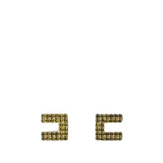 Elisabetta Franchi Clip-On Oorbellen - Dames - Oorbellen - Groen - ONE Size - Accessoires