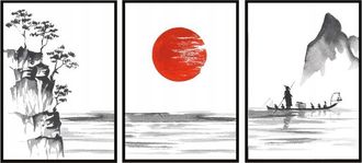 OEM Carteles Con Fotos En Marco 53x73cm Tr&iacute;ptico Conjunto De 3 Pinturas Conjunto Jap&oacute;n P724
