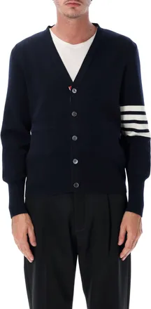 Thom Browne Milano Stitch 4-Bar V-Neck Cardigan