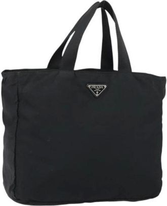 Prada Pre-owned Tote Bags, female, Black, Size: ONE SIZE Pre-owned Nylon Tote