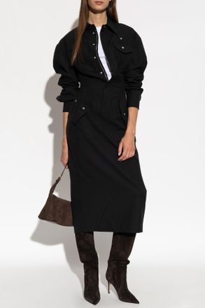 Dsquared2 Wool Dress With Back Slit, Womens, Black