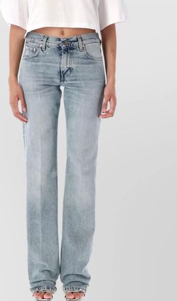 Haikure faded five-pocket trousers belt loops