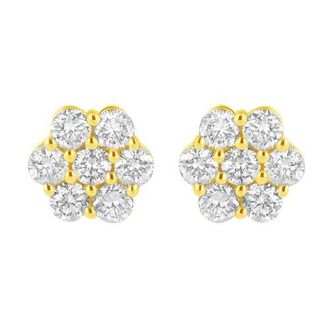 House of Brilliance 14K Yellow Gold 1.0 Ct Diamond Flower Earring at Nordstrom