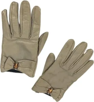 Gucci Pre-owned Accessories, female, Beige, Size: ONE SIZE Pre-owned Warm Gloves