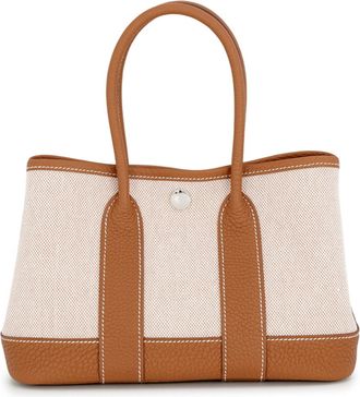 Herm&egrave;s Ecru Toile H Negonda Leather Tote Bag